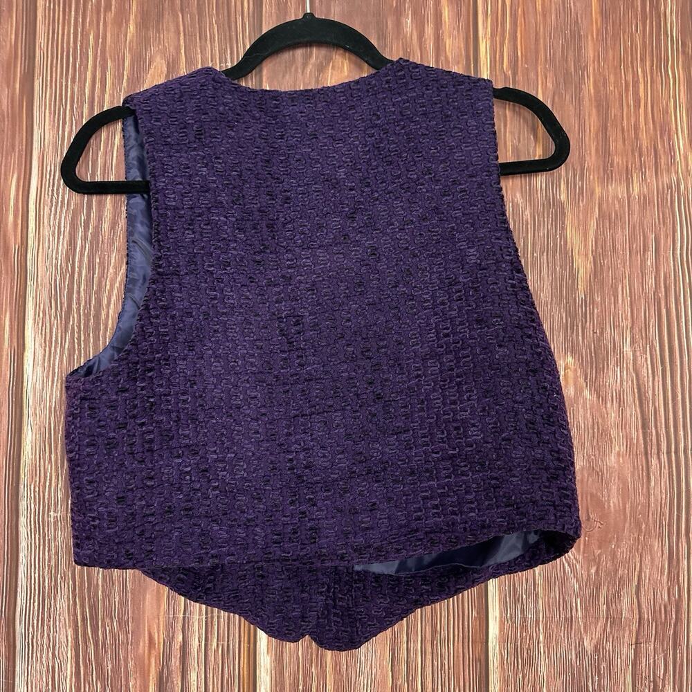 VTG Stonebridge Purple Button Front Vest Top Western Rodeo Womens Size PS Small - Picture 5 of 7